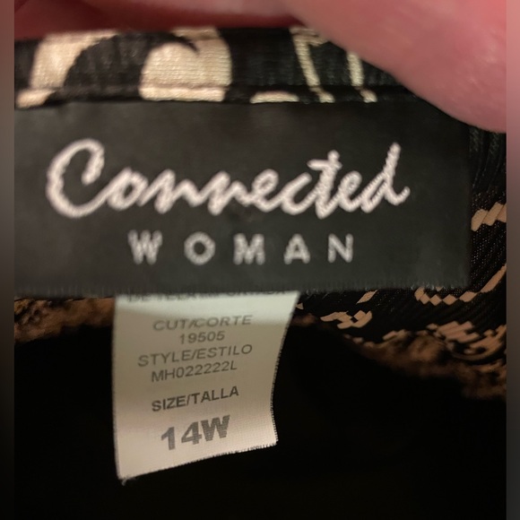 Beautiful Black/Neutral Dress - Like New - Size 14W - Picture 7 of 9